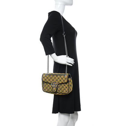 Gucci Monogram Multicolor Matelasse Diagonal Small GG Marmont Shoulder Bag Yellow Blue 2 of 7