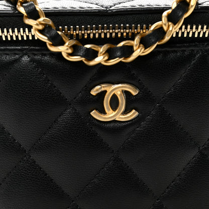 Chanel Lambskin Quilted Mini Pearl Crush Vanity Case With Chain Black 8 of 11