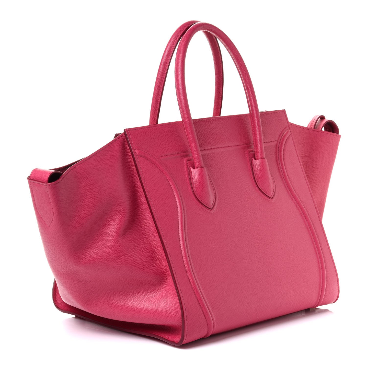 Celine Grained Calfskin Medium Phantom Luggage Fuchsia 2 of 10