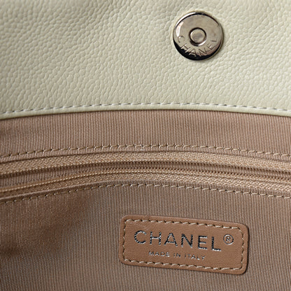 Chanel Caviar Quilted Expandable Zip Shoulder Bag White 14 of 15