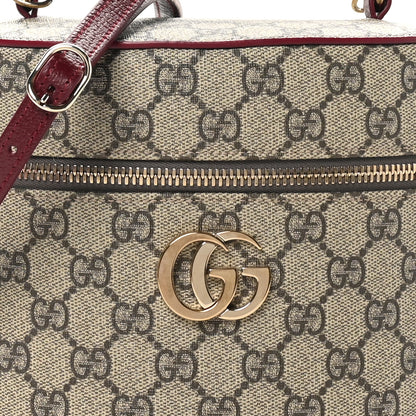 Gucci GG Supreme Monogram Ancora Calfskin Vanity Cosmetic Case Beige Ebony Rosso 8 of 10