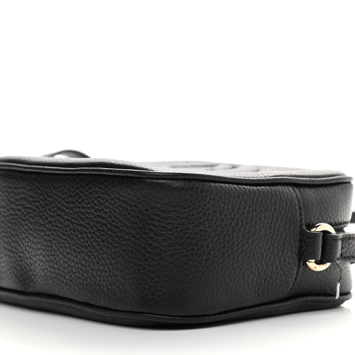 Pebbled Calfskin Small Soho Disco Bag Black