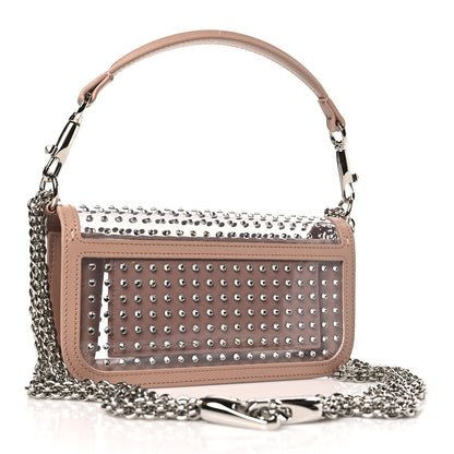 Valentino Garavani TPU Calfskin Crystal Vlogo Embellished Small Loco Shoulder Bag Trasparente Crystal Rose Cannelle 3 of 8