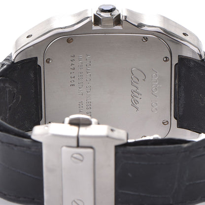 Cartier Stainless Steel Alligator 41mm Santos 100 Automatic Watch 5 of 10