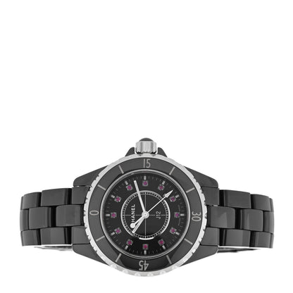 Chanel Stainless Steel Ceramic Ruby 33mm J12 Quartz Watch Black 2 of 5