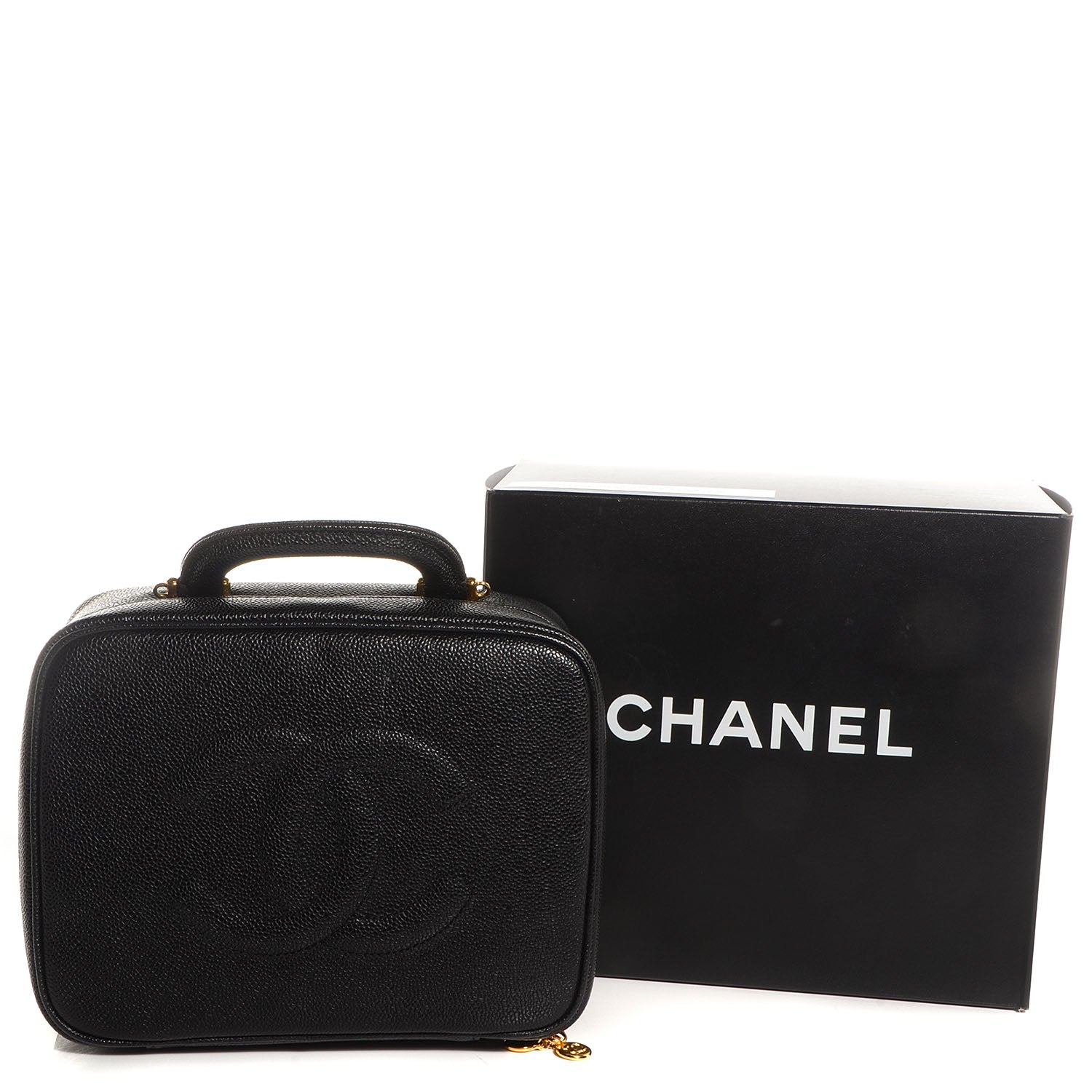 Chanel Caviar Cosmetic Train Case Black 5 of 8