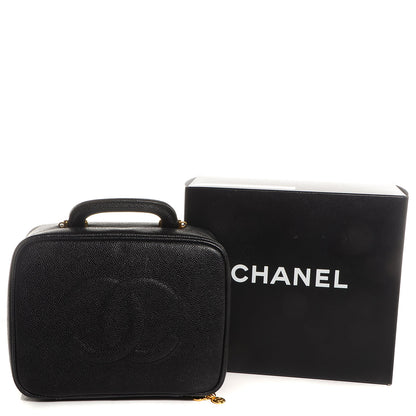 Chanel Caviar Cosmetic Train Case Black 5 of 8