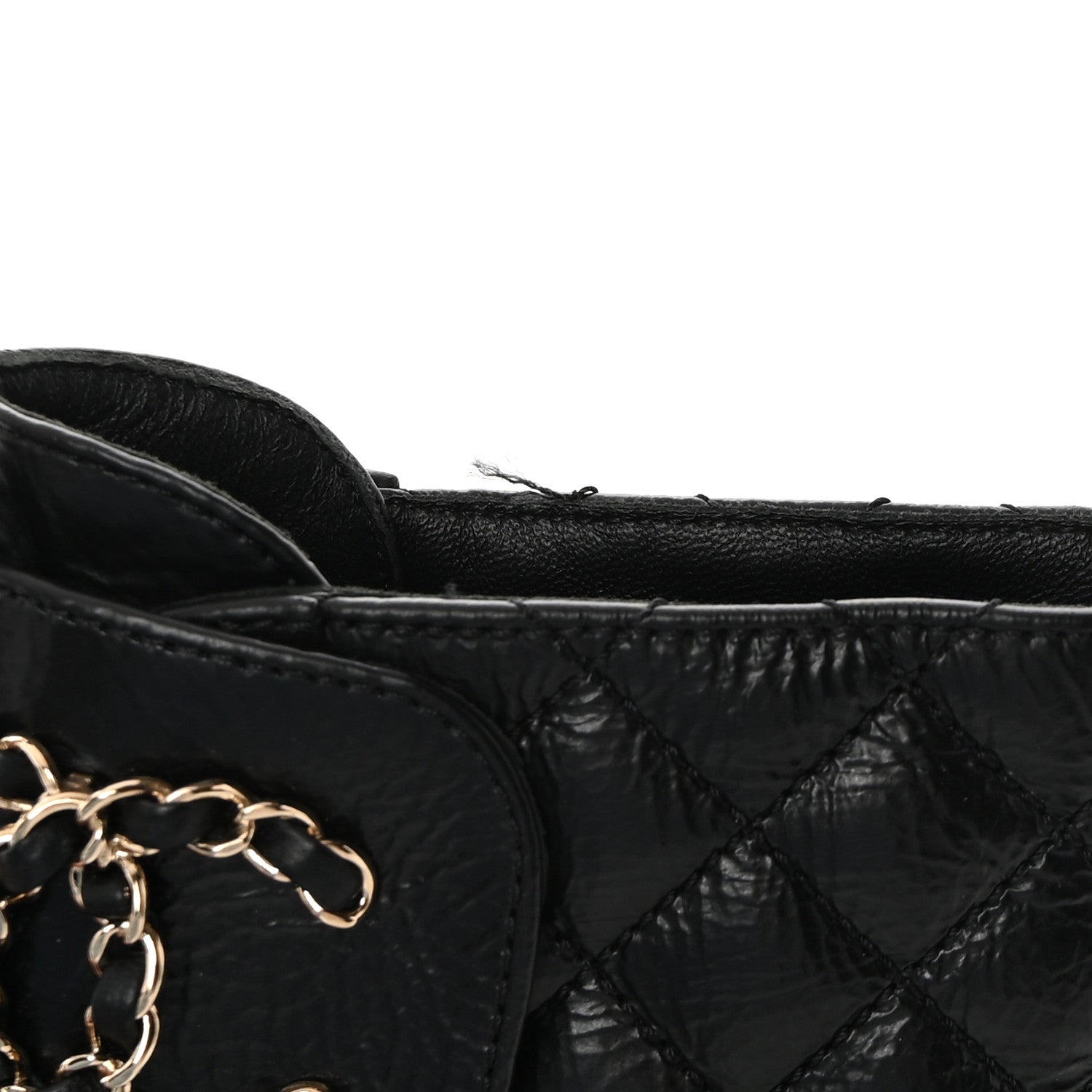 Chanel Shiny Goatskin Calfskin Quilted Lace Up Combat Boots 35.5 Black 9 of 10