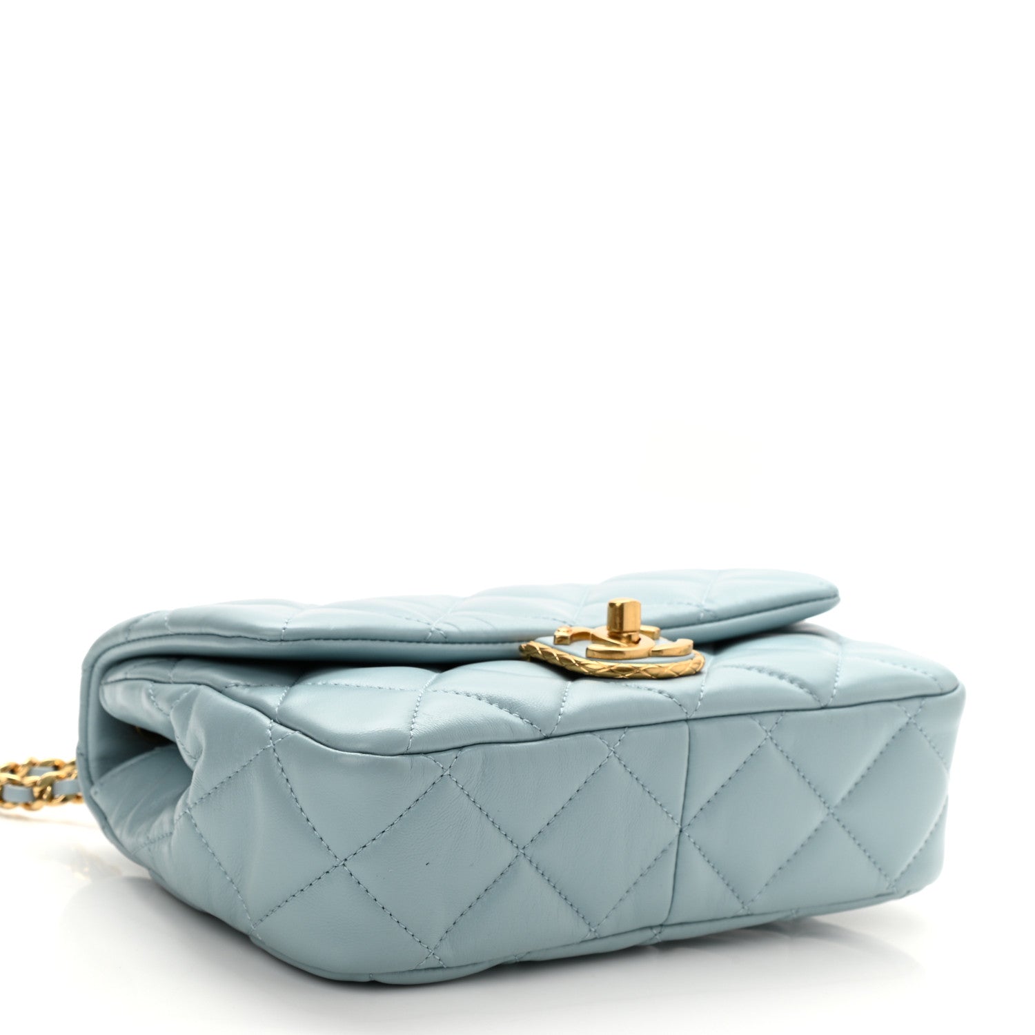 Chanel Lambskin Quilted Mini Flap Light Blue 4 of 10