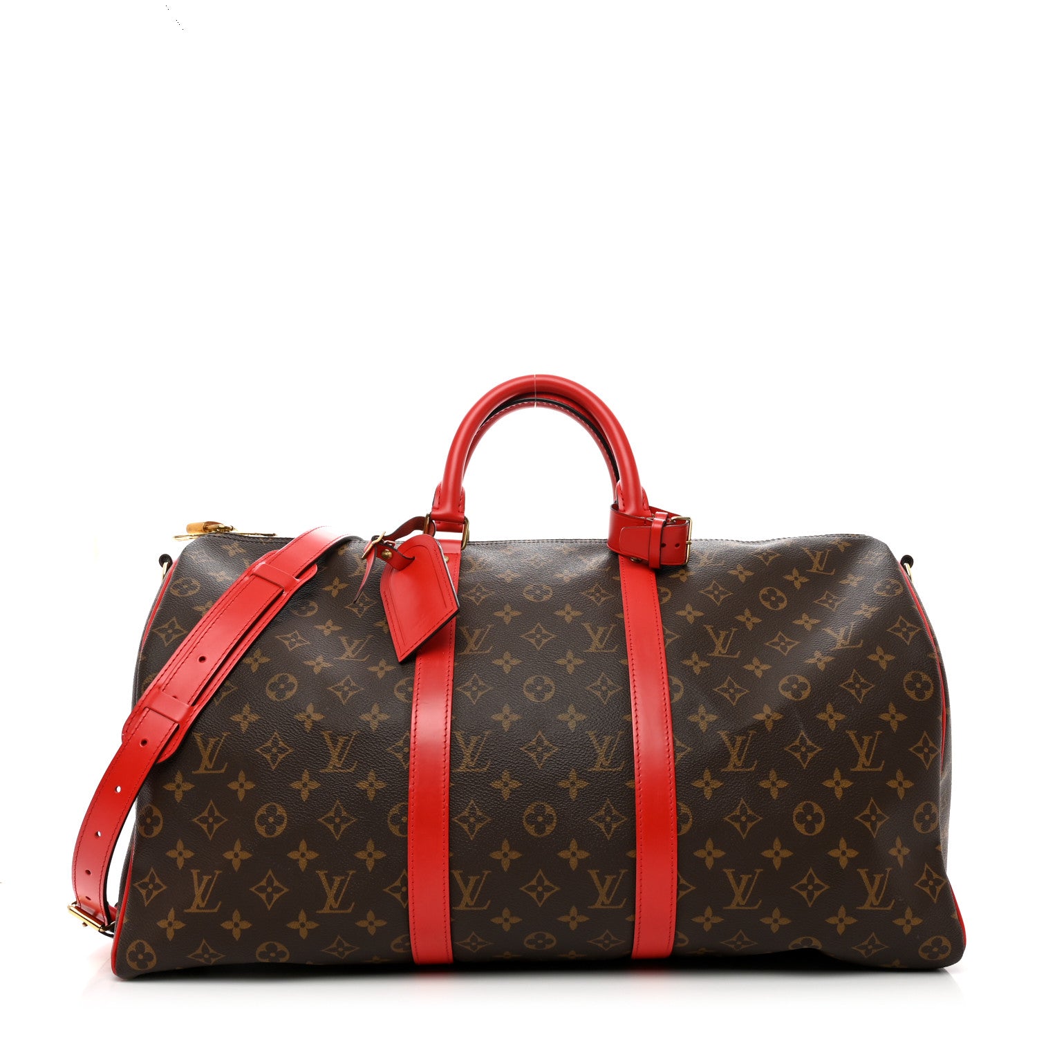 Louis Vuitton Calfskin Monogram Keepall Bandouliere 50 Coquelicot 1 of 20
