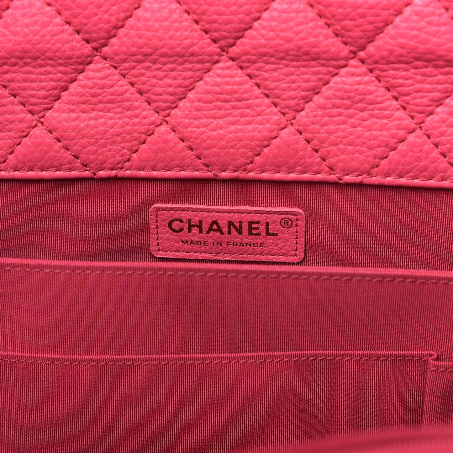 Calfskin Quilted XXL Travel Flap Bag Dark Pink