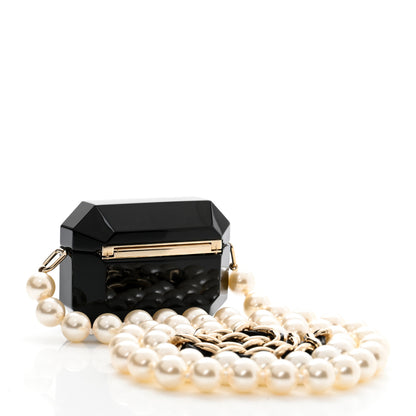 Chanel Resin Crystal Pearl Airpods Pro Holder Necklace Black Pearly White 3 of 7