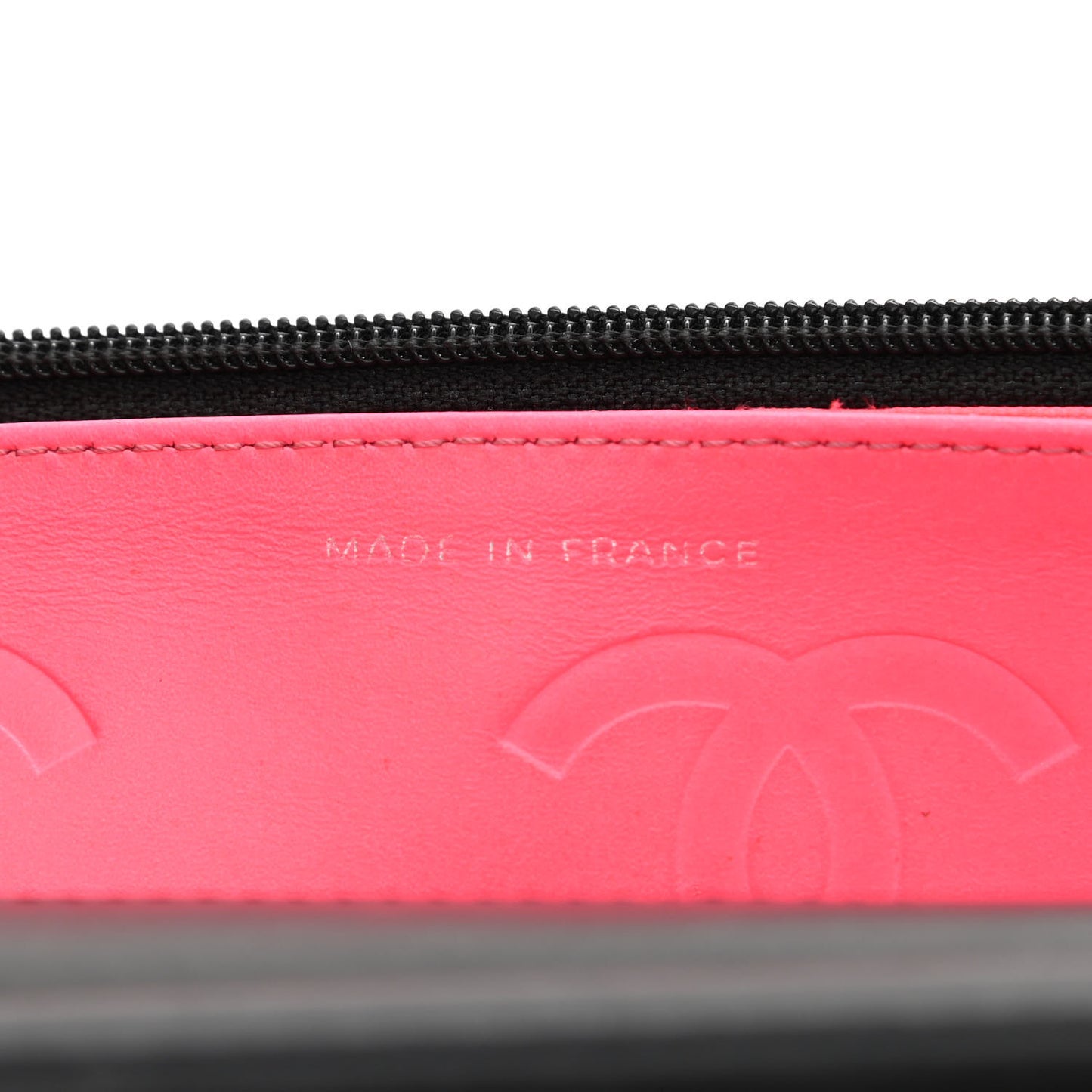 Calfskin Quilted Cambon Wallet On Chain WOC Black