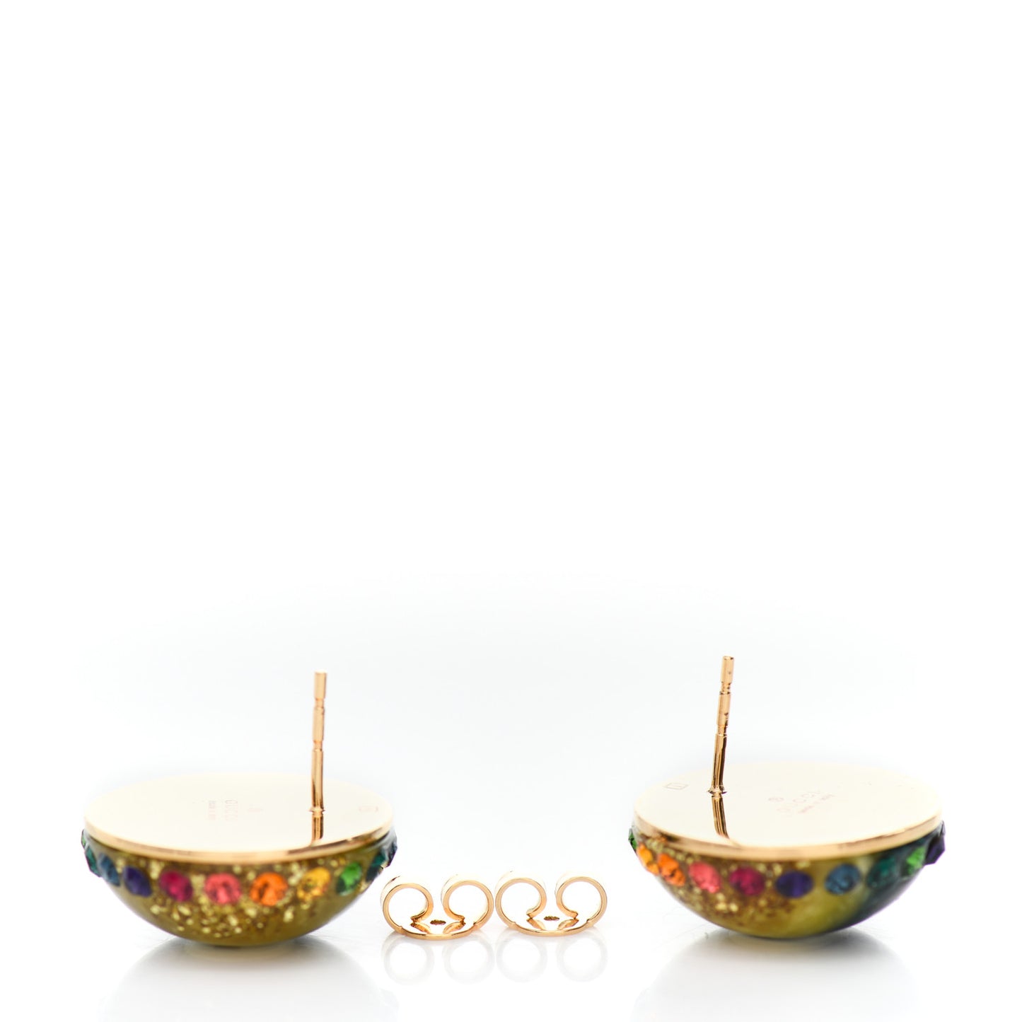 Resin Strass Stud Earrings Multicolor
