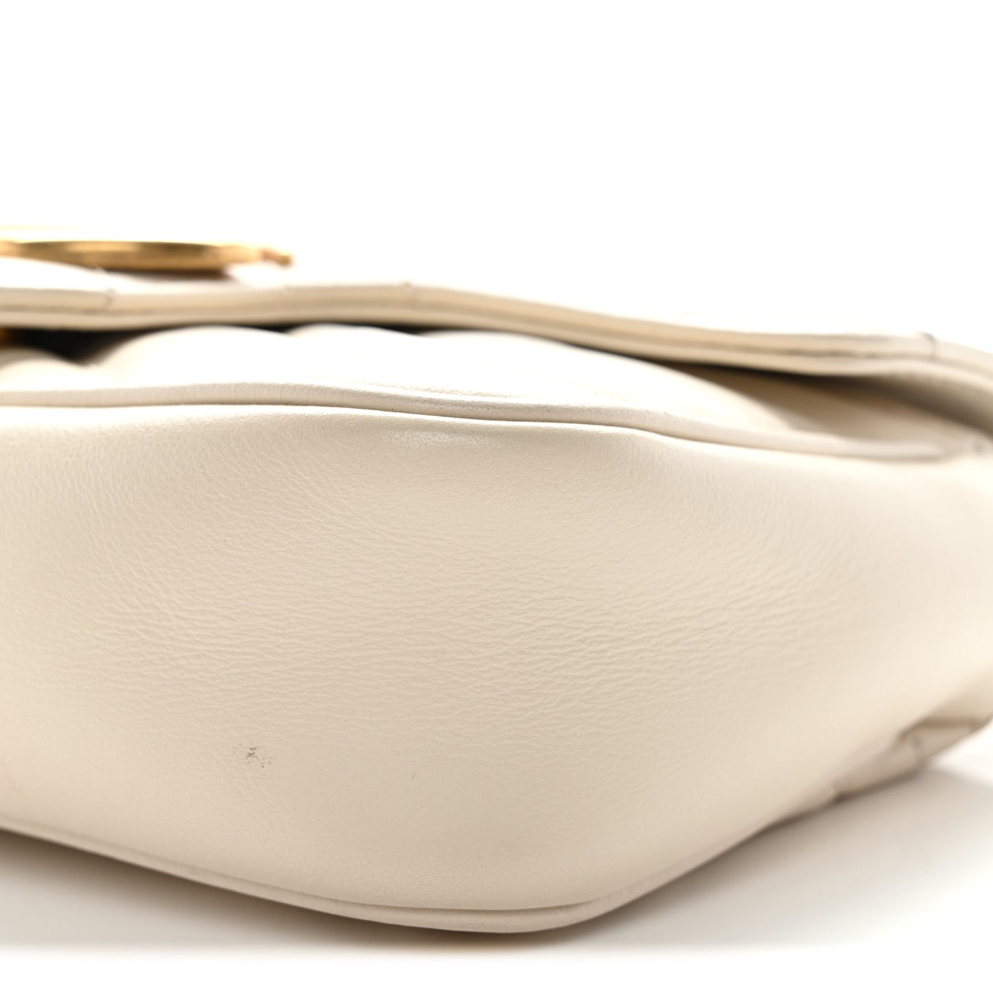 Calfskin Matelasse Super Mini GG Marmont Shoulder Bag White