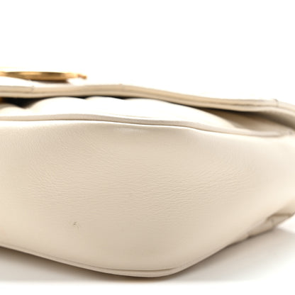 Gucci Calfskin Matelasse Super Mini GG Marmont Shoulder Bag White 10 of 11