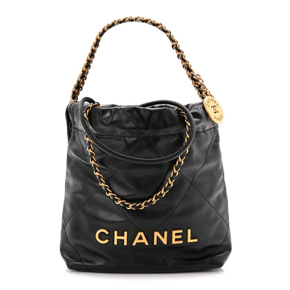 Chanel Shiny Calfskin Quilted Mini Chanel 22 Black 1 of 10