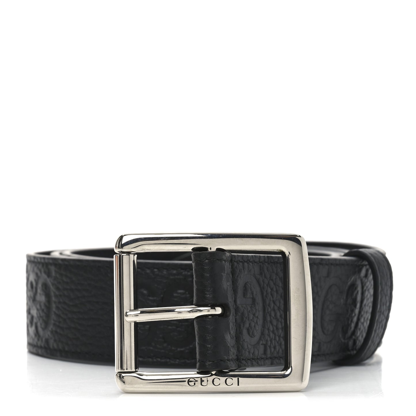Piuma Calfskin Jumbo GG Embossed 35mm Belt 115 46 Black