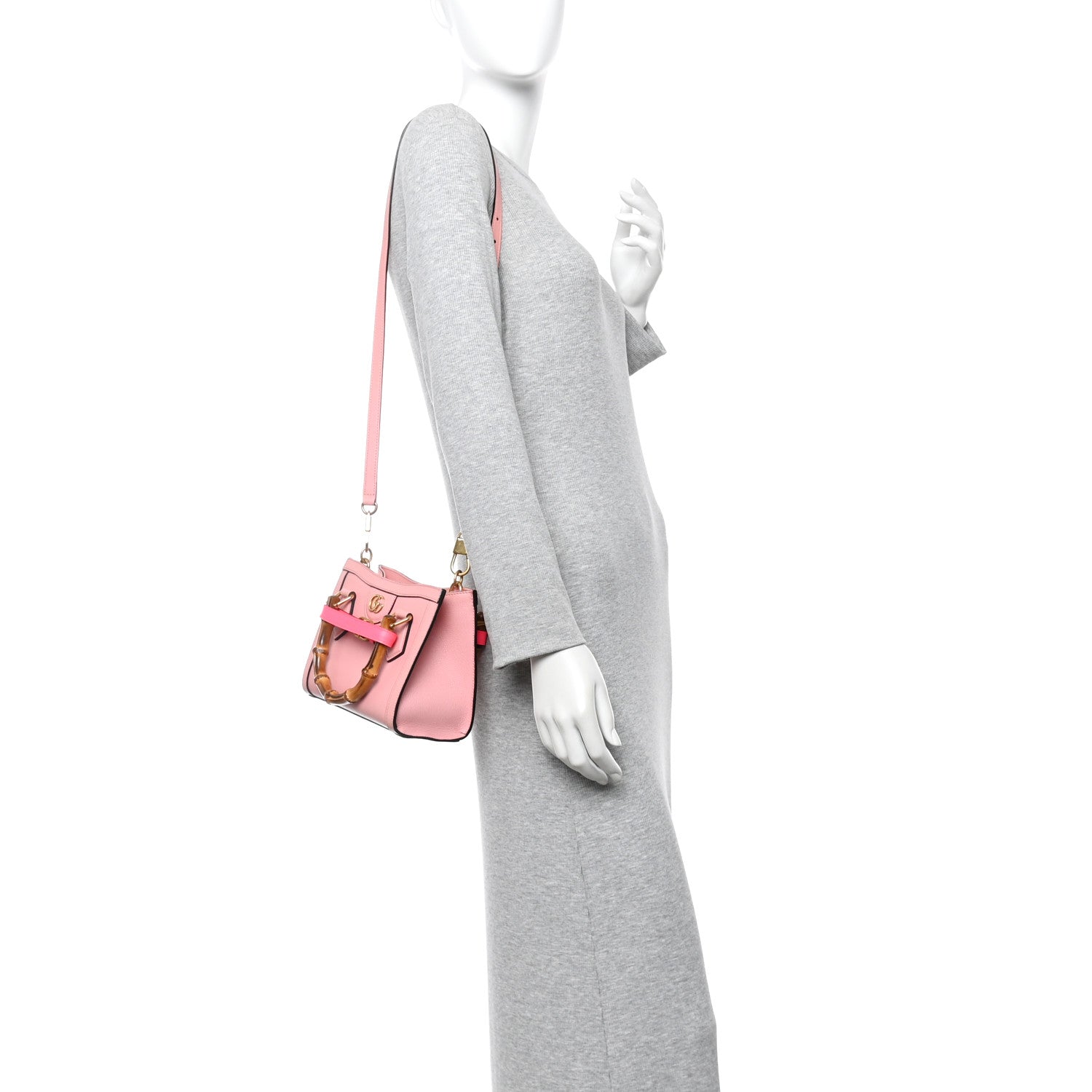 Gucci Wonka Grain Calfskin Mini Diana Tote Bag Wild Rose Fuxia Fluo 2 of 11