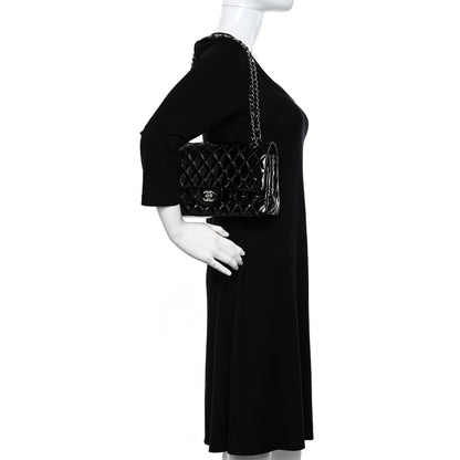 Chanel Patent Quilted Medium Double Flap Black 2 of 12