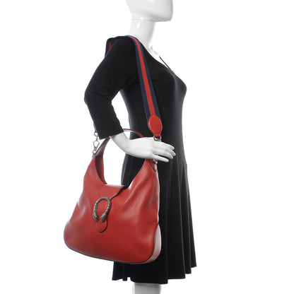 Gucci Calfskin Web Medium Dionysus Hobo Red 2 of 9