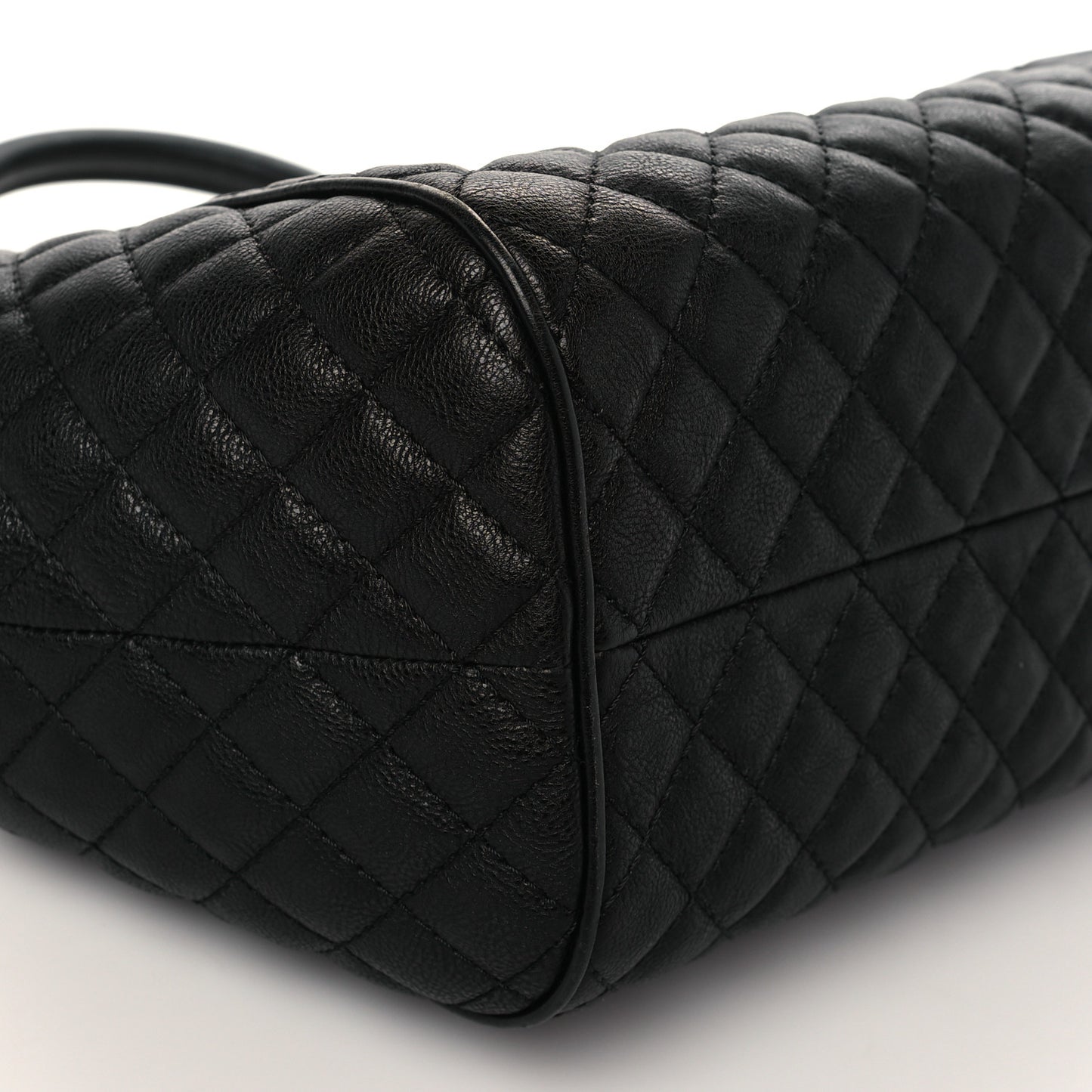 Calfskin Quilted Paris Rome Colosseum Lock Bag Black