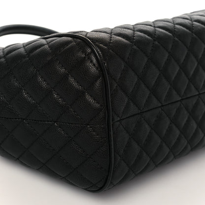Chanel Calfskin Quilted Paris Rome Colosseum Lock Bag Black 7 of 8