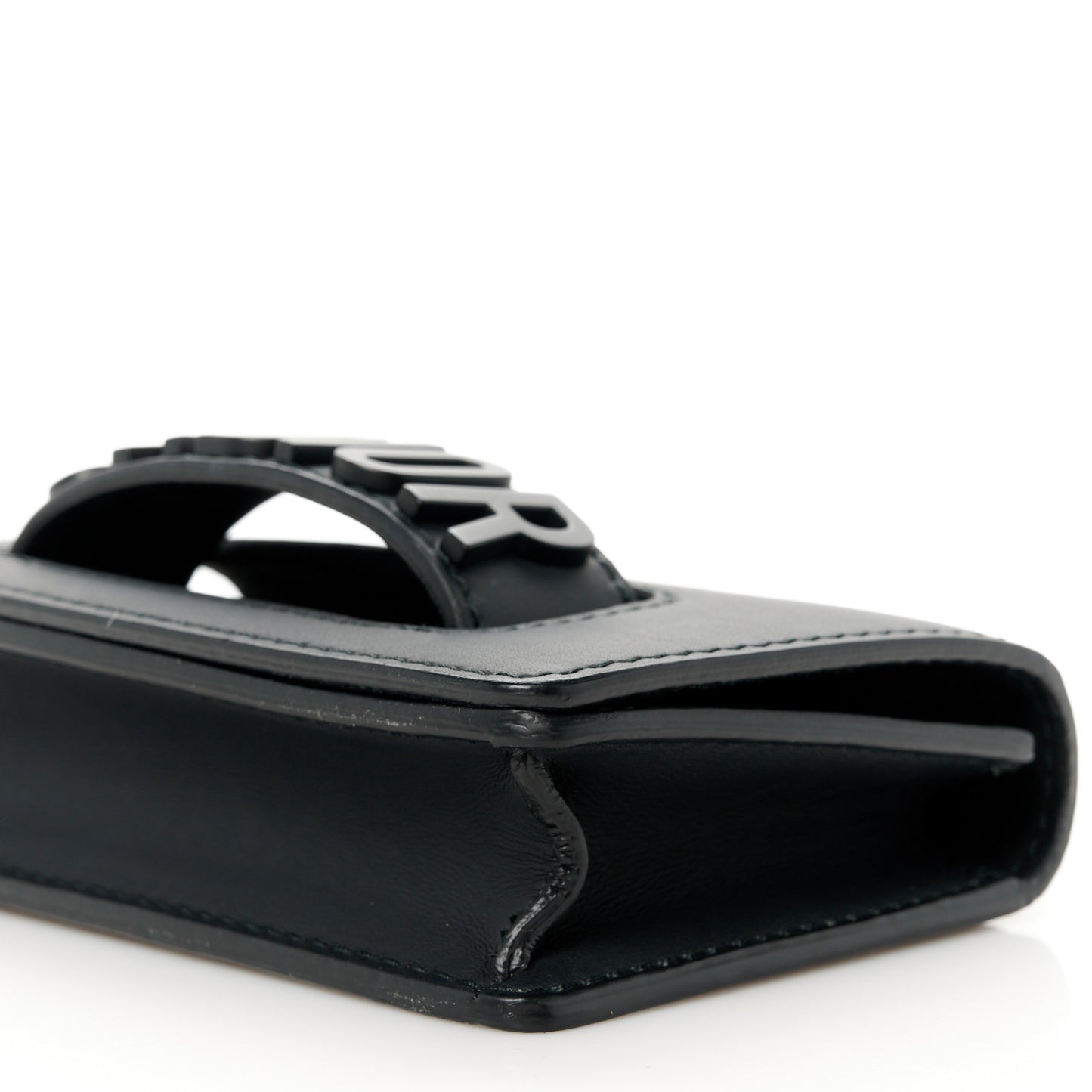 Ultra Matte Calfskin Mini J'Adior Chain Flap Bag Black