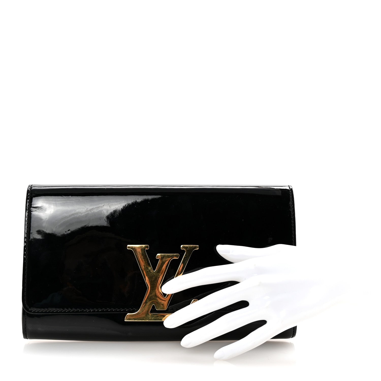 Louis Vuitton Patent Neo Sobe Louise EW Clutch Black 2 of 7