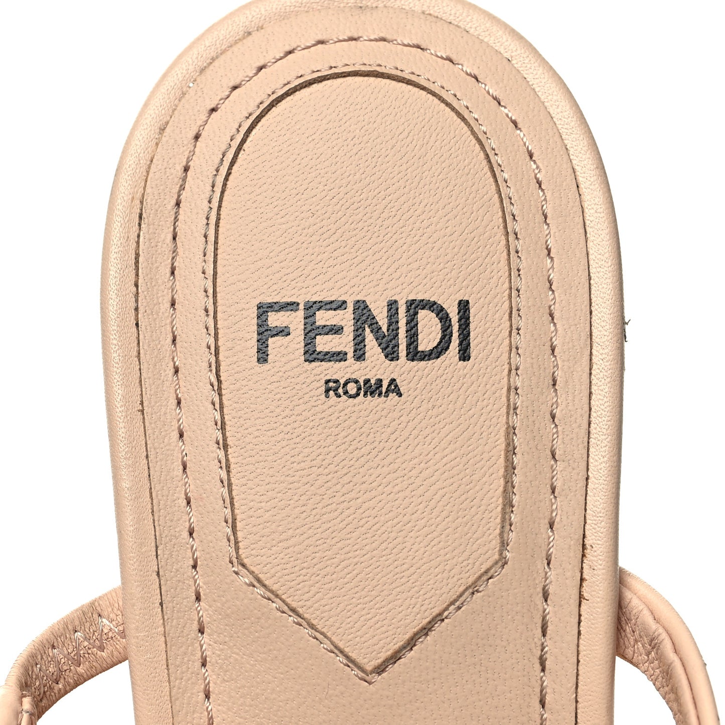 Mink Vitello Fendi First 95mm Slide Sandals 37 Pink
