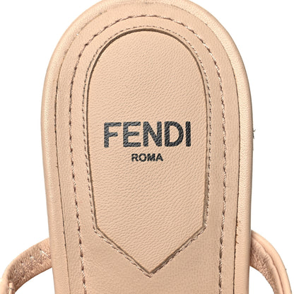 Fendi Mink Vitello Fendi First 95mm Slide Sandals 37 Pink 7 of 10