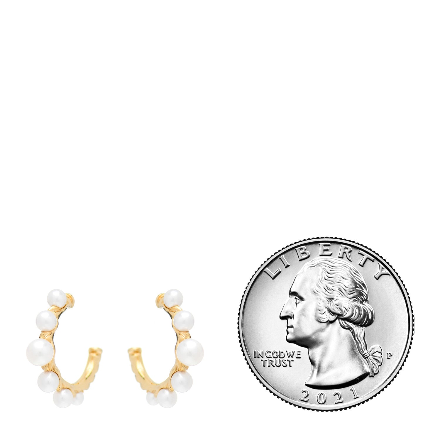 David Yurman 18K Yellow Gold Pearl 15mm Petite Perle Hoop Earrings 2 of 4