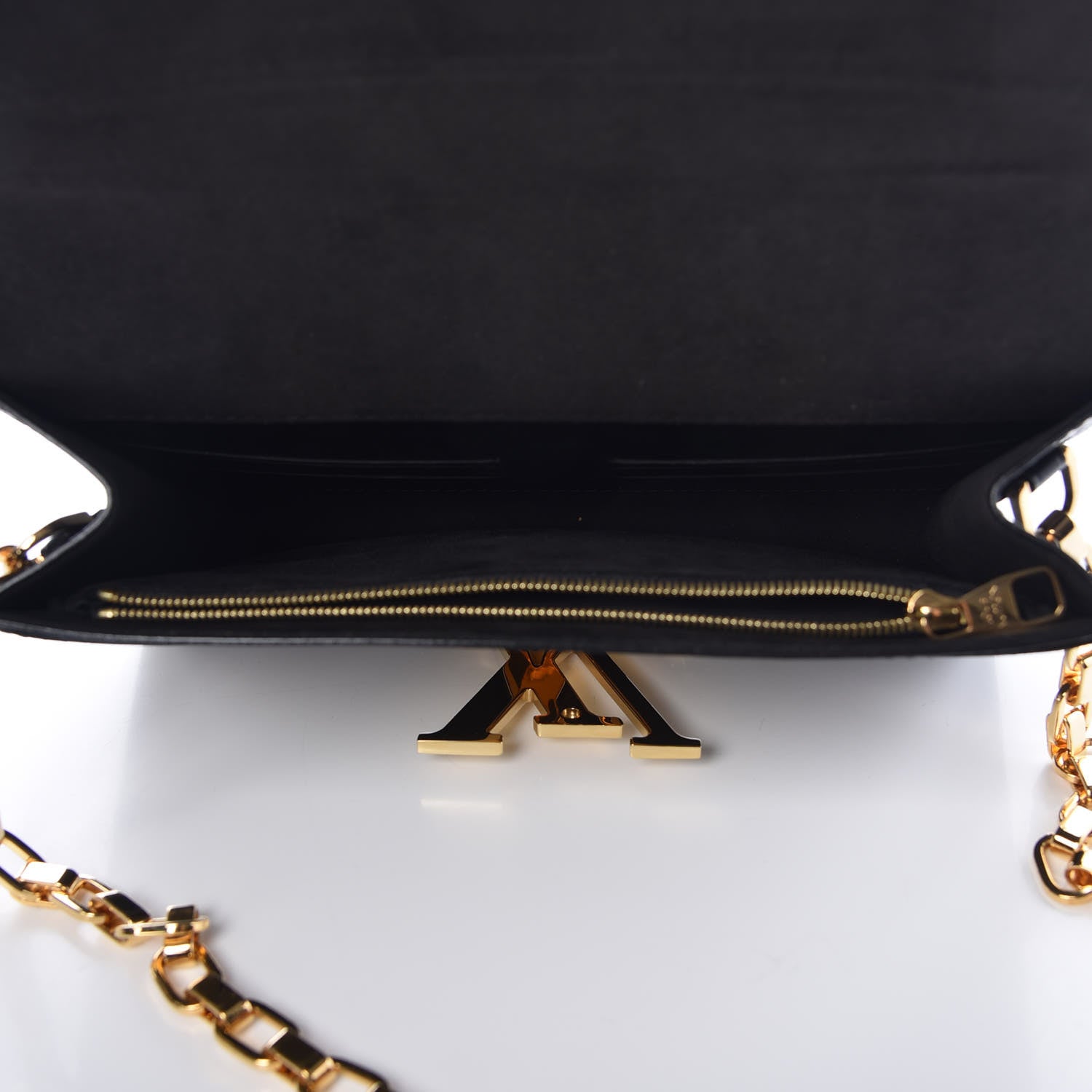 Louis Vuitton Calfskin Chain Louise GM Black 5 of 11