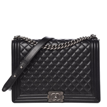 Chanel Lambskin Quilted Large Boy Flap Black 1 of 16