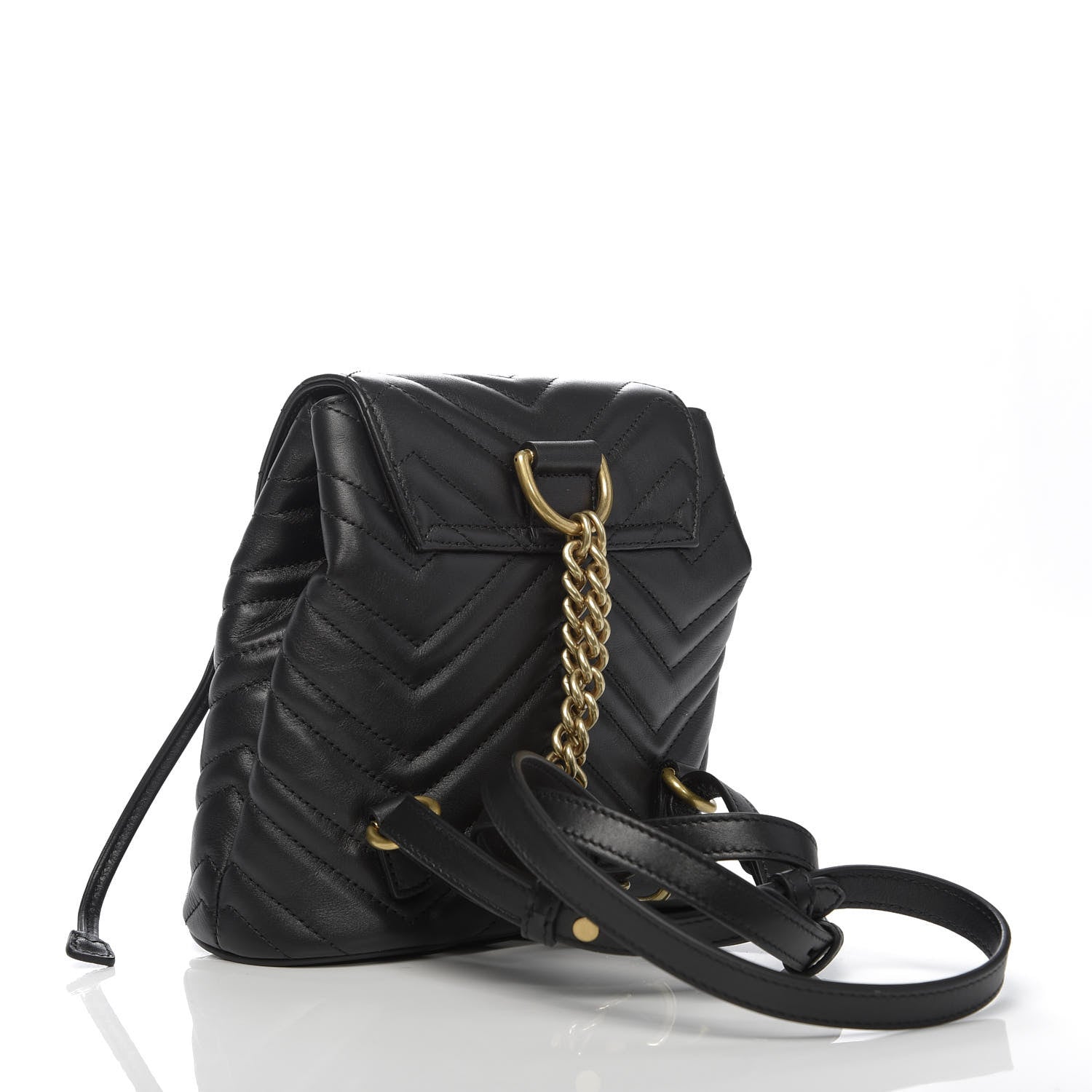 Gucci Calfskin Matelasse GG Marmont Flap Backpack Black 2 of 9