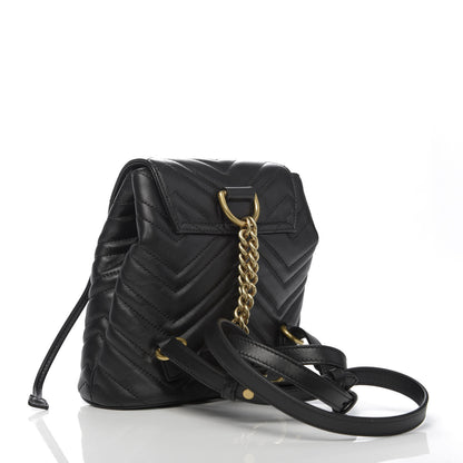 Gucci Calfskin Matelasse GG Marmont Flap Backpack Black 2 of 9