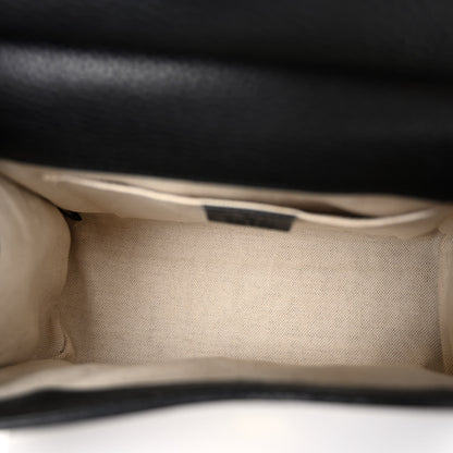 Gucci Calfskin Small GG Marmont Top Handle Bag Black 5 of 9