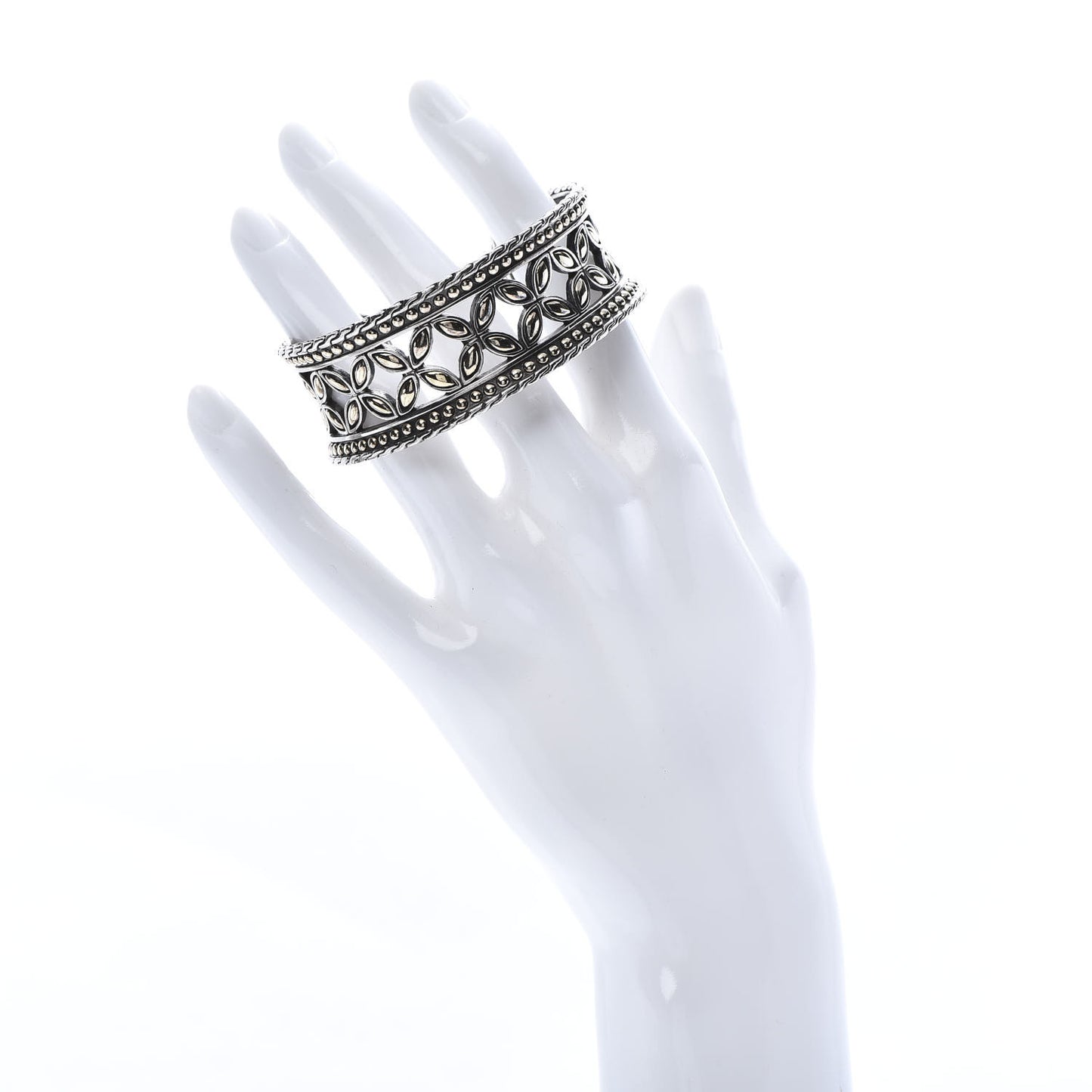 Sterling Silver 18K Yellow Gold Kawung Cuff Bracelet