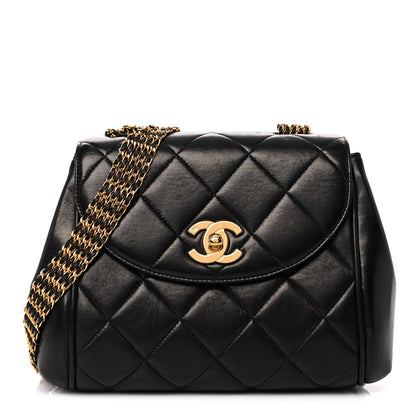 Chanel Lambskin Quilted 5 Chain Small Flap Black 1 of 18