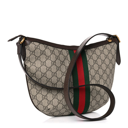 Gucci GG Supreme Monogram Web Small Ophidia Half Moon Hobo Brown 4 of 11