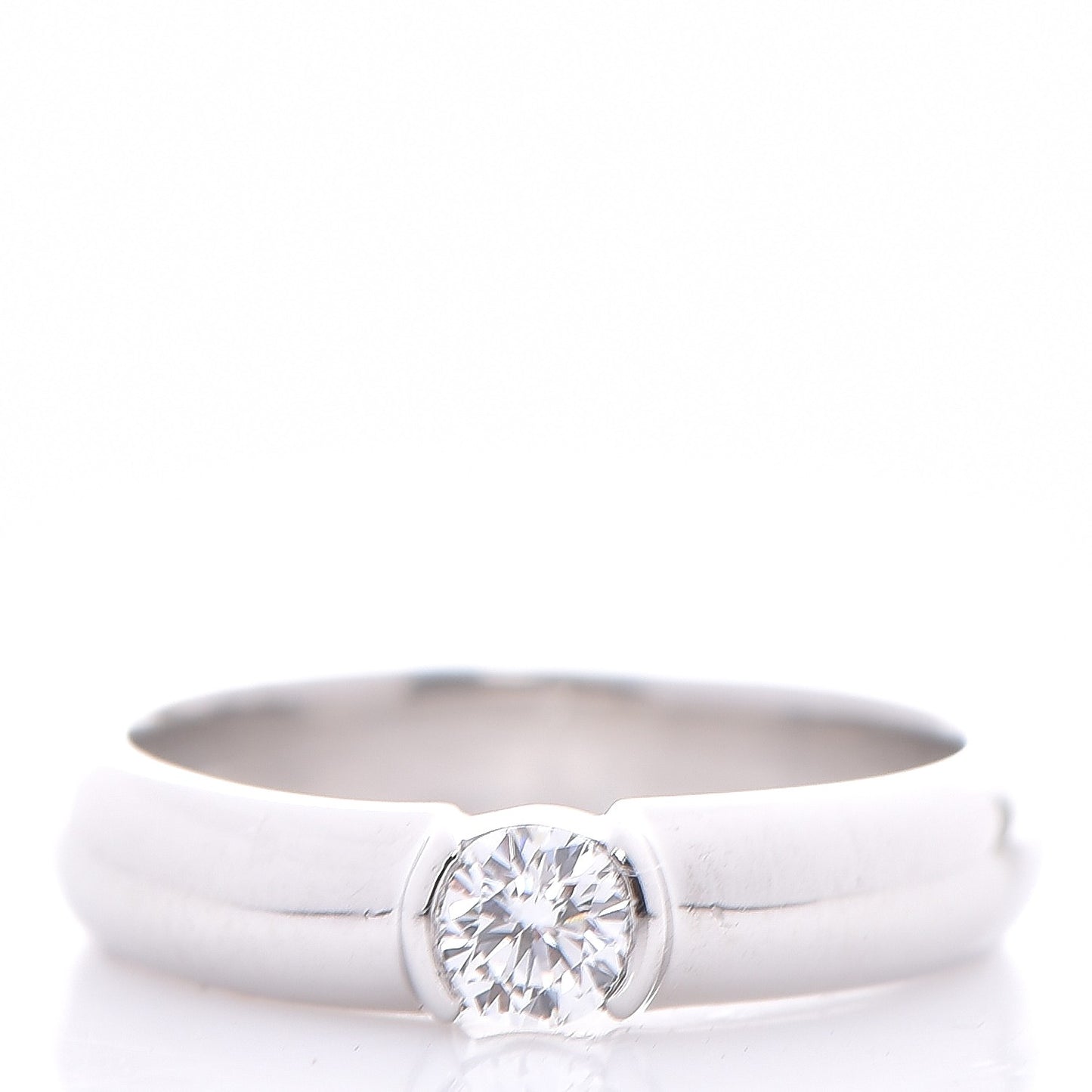 Platinum Diamond Etoile Solitaire Ring 4.25