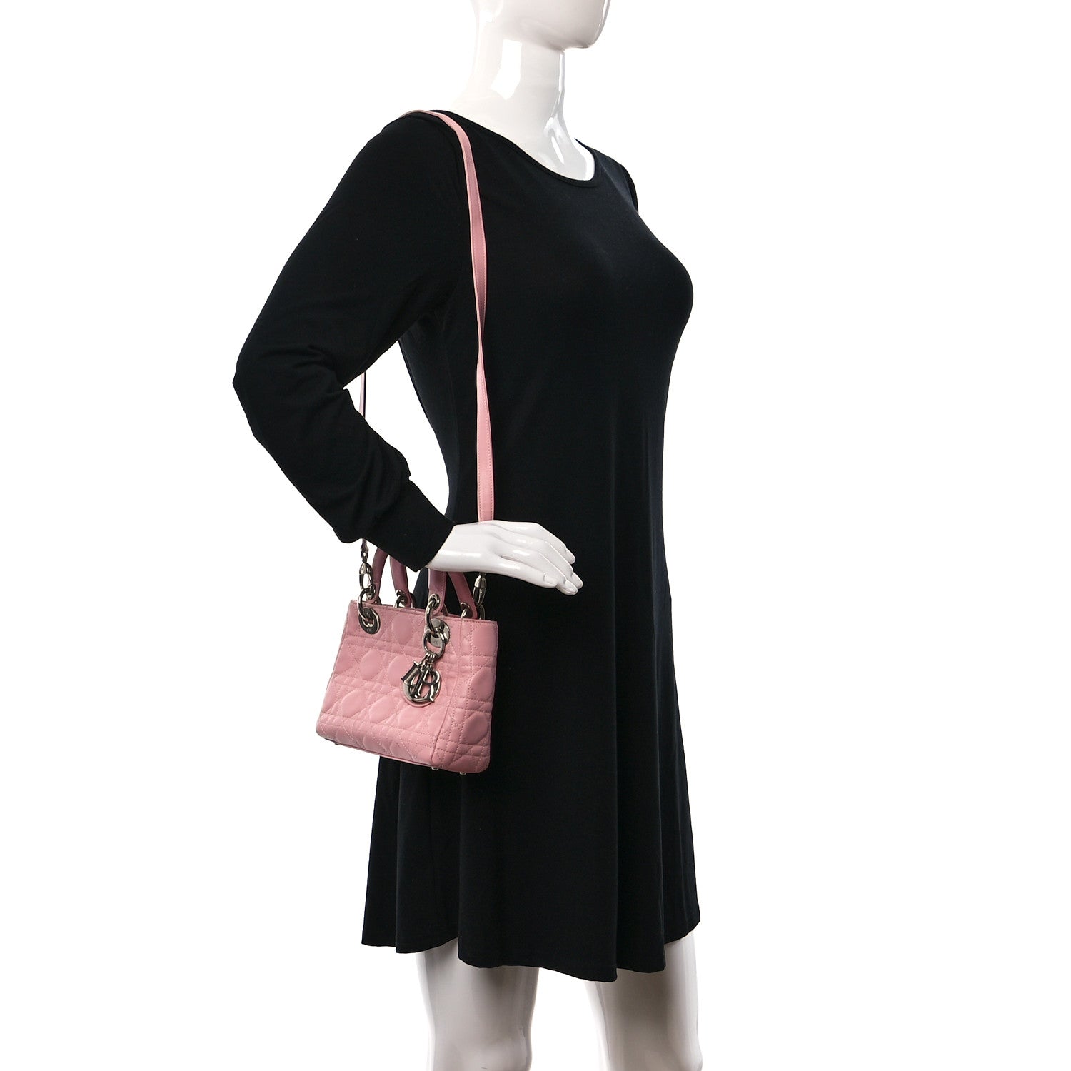 Christian Dior Lambskin Cannage Mini Lady Dior Rose Clair 4 of 27