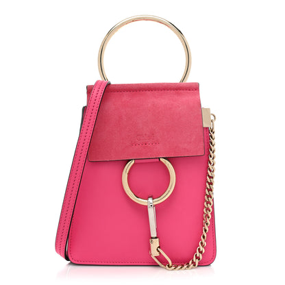 Chloe Suede Calfskin Mini Faye Bracelet Bag Fuchsia Rose 1 of 14