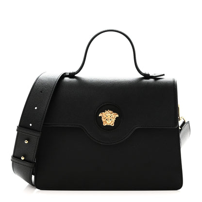 Versace Calfskin La Medusa Top Handle Shoulder Bag Black 1 of 9