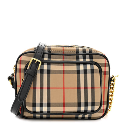 Burberry Calfskin Vintage Check Camera Bag Archive Beige 1 of 11