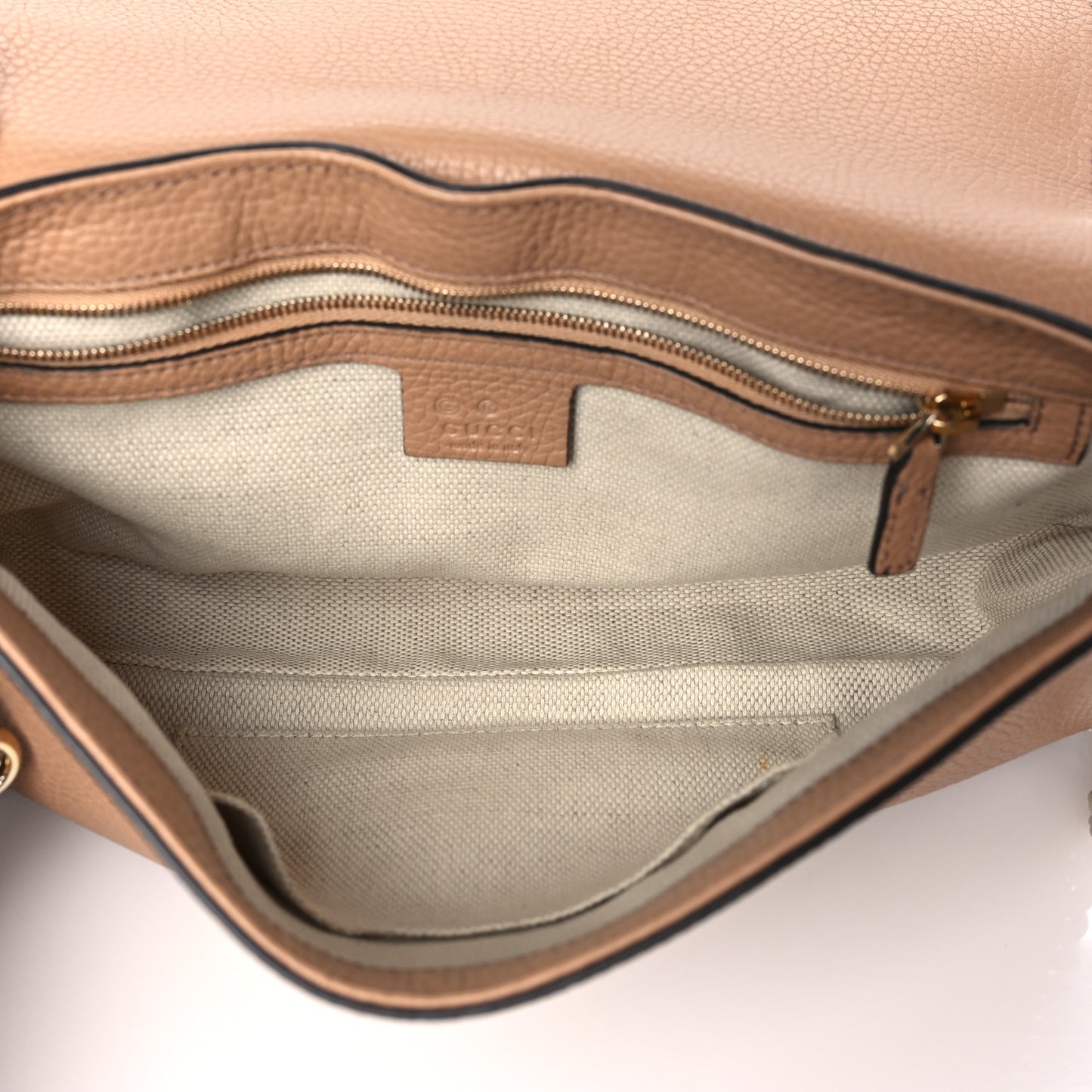 Pebbled Calfskin Medium Soho Flap Crossbody Camelia
