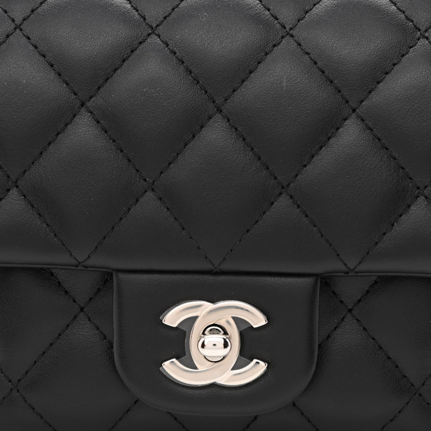 Calfskin Quilted CC Uniform Flap Belt Bag Black