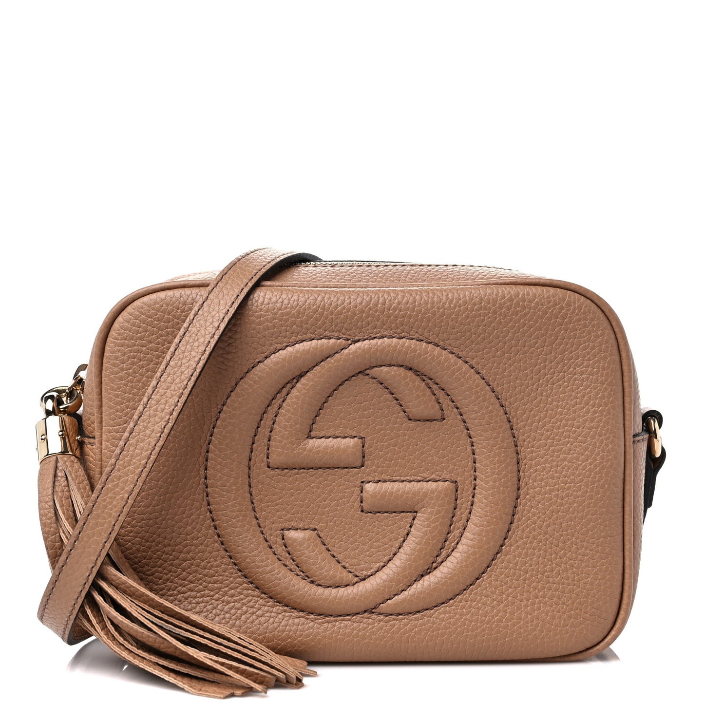 Pebbled Calfskin Small Soho Disco Bag Camelia