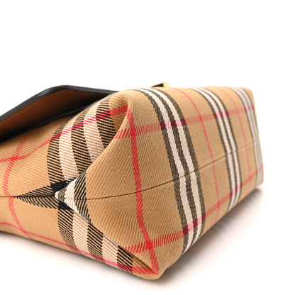 Burberry Coated Canvas Calfskin Vintage Check Note Crossbody Bag Antique Yellow 9 of 10