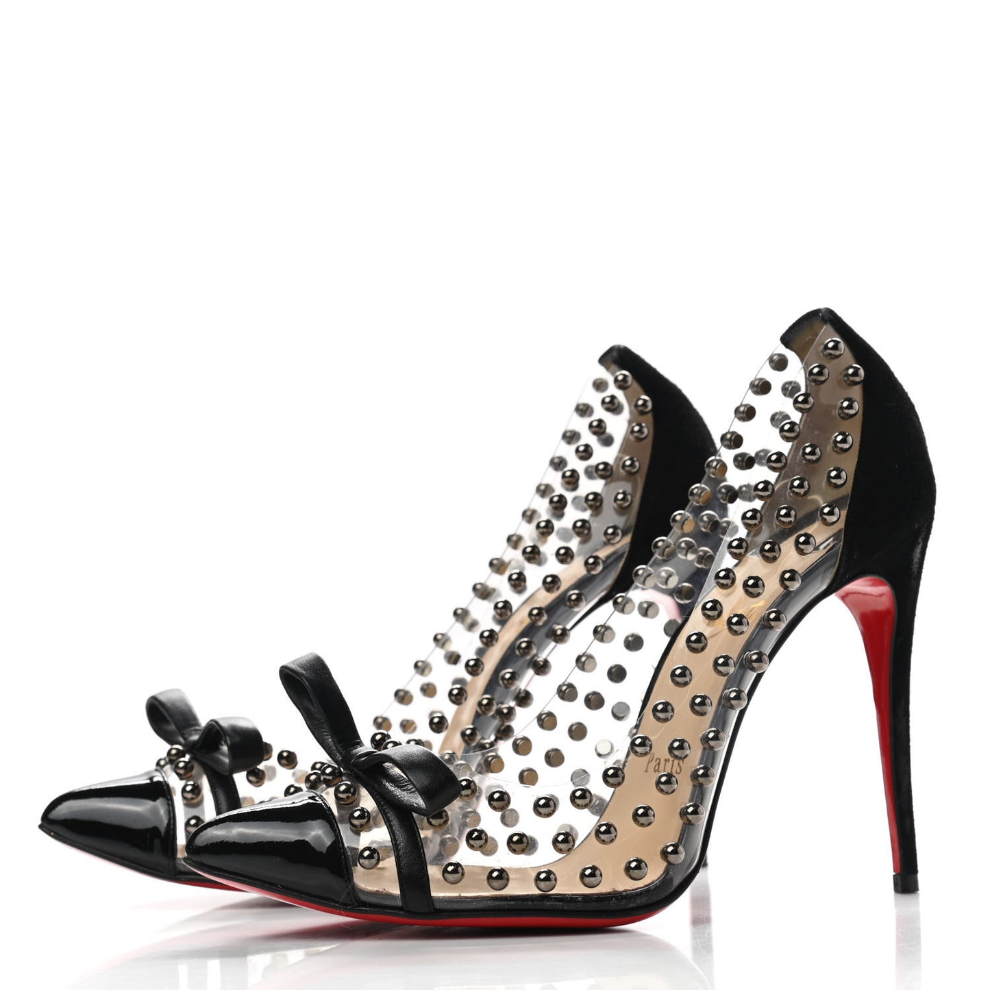 Suede Patent Studded Bille et Boule 100 Pumps 38.5 Black